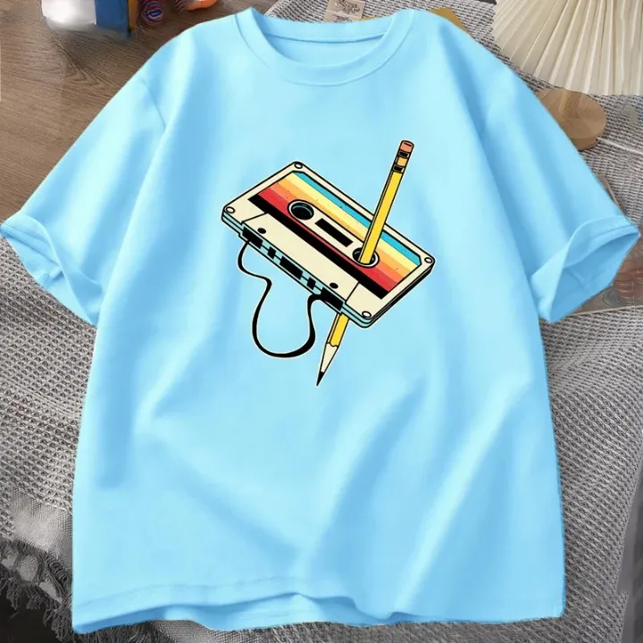 Retro Cassette Tape Pencil T Shirts