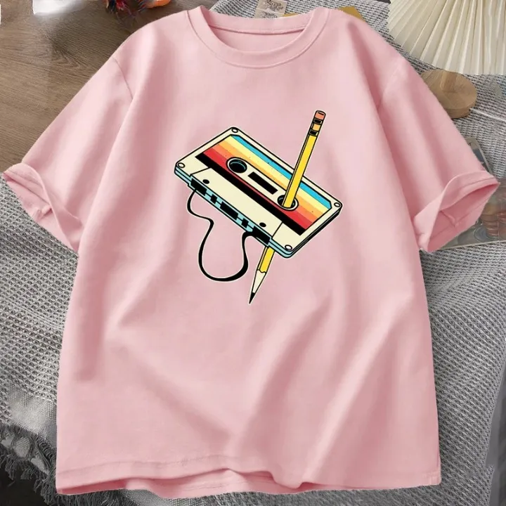 Retro Cassette Tape Pencil T Shirts