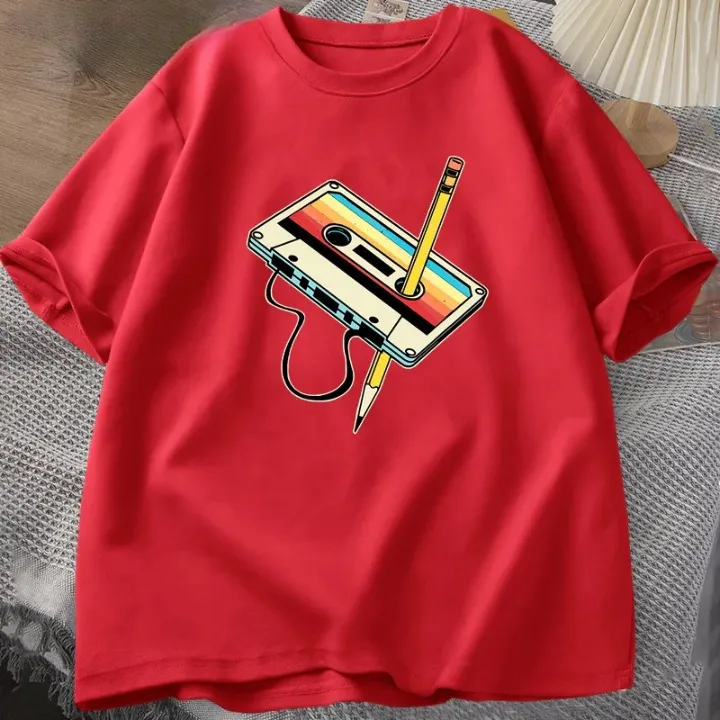 Retro Cassette Tape Pencil T Shirts