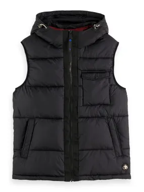 Scotch and Soda Hooded Quilted Body Warmer - Black