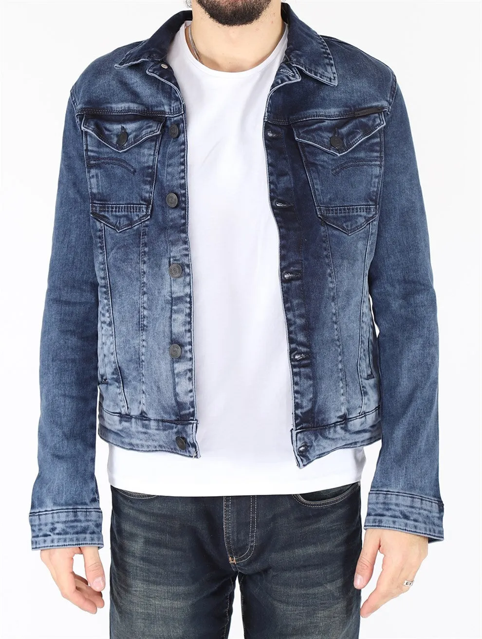 Sidiou Group Men Blue Denim Jacket