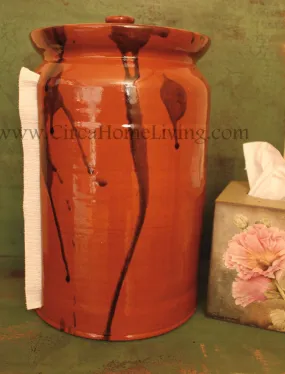 SJP-BPT Mottled Brown Pottery Paper Towel Holder