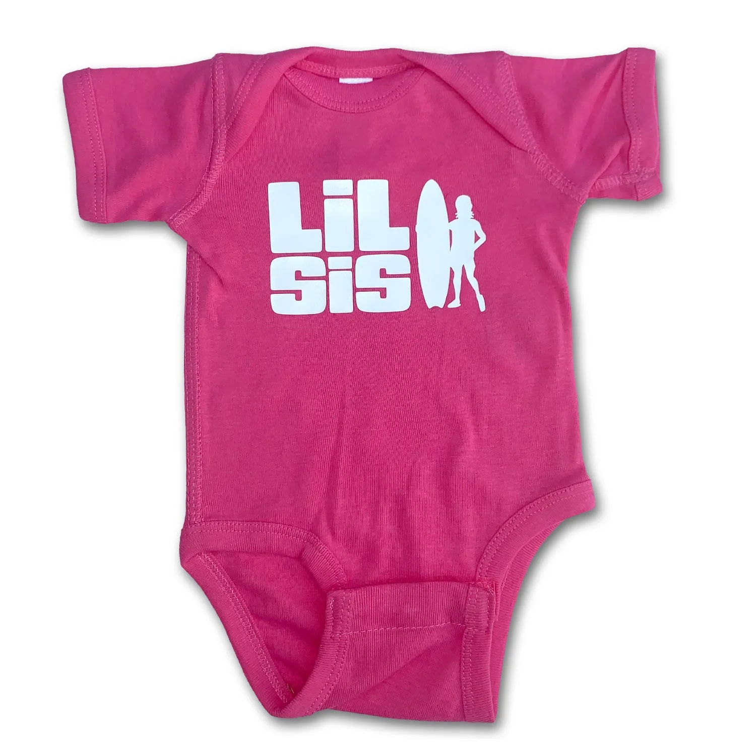 Sol Baby Lil Sis Surfer Girl Hot Pink Bodysuit