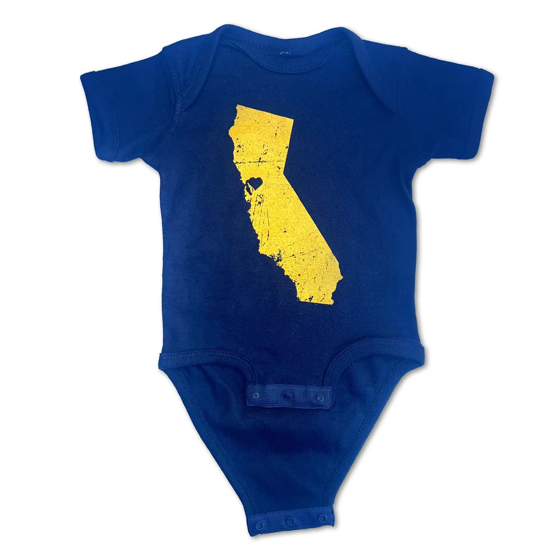 Sol Baby Northern California Love Short Sleeve Navy Blue Bodysuit