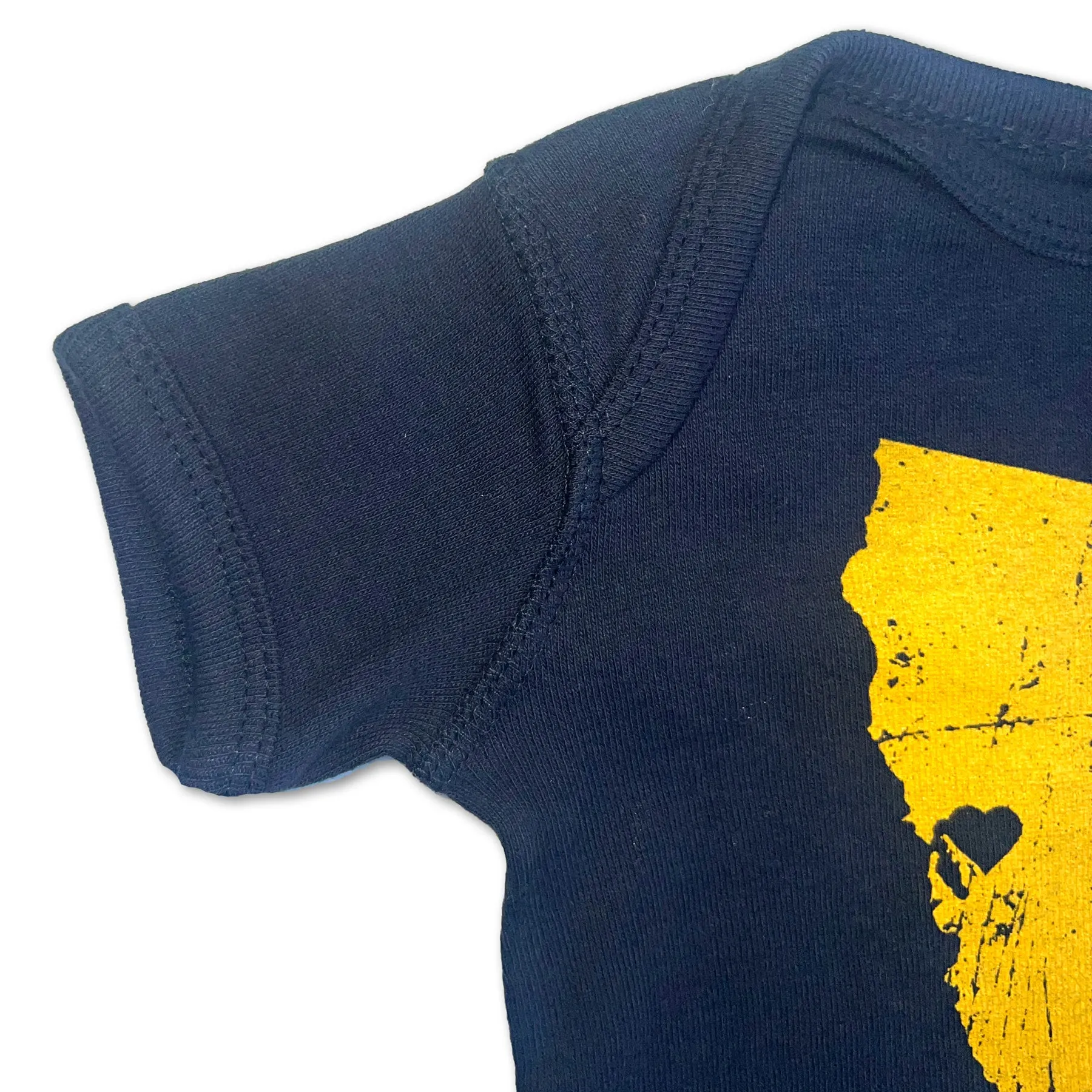 Sol Baby Northern California Love Short Sleeve Navy Blue Bodysuit