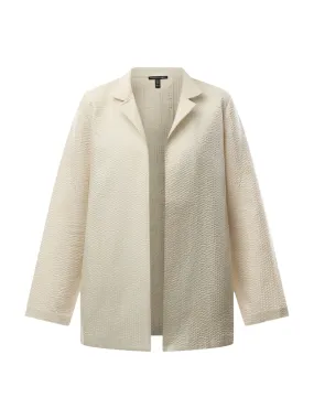 Stand Collar Long Jacket quilted Silk