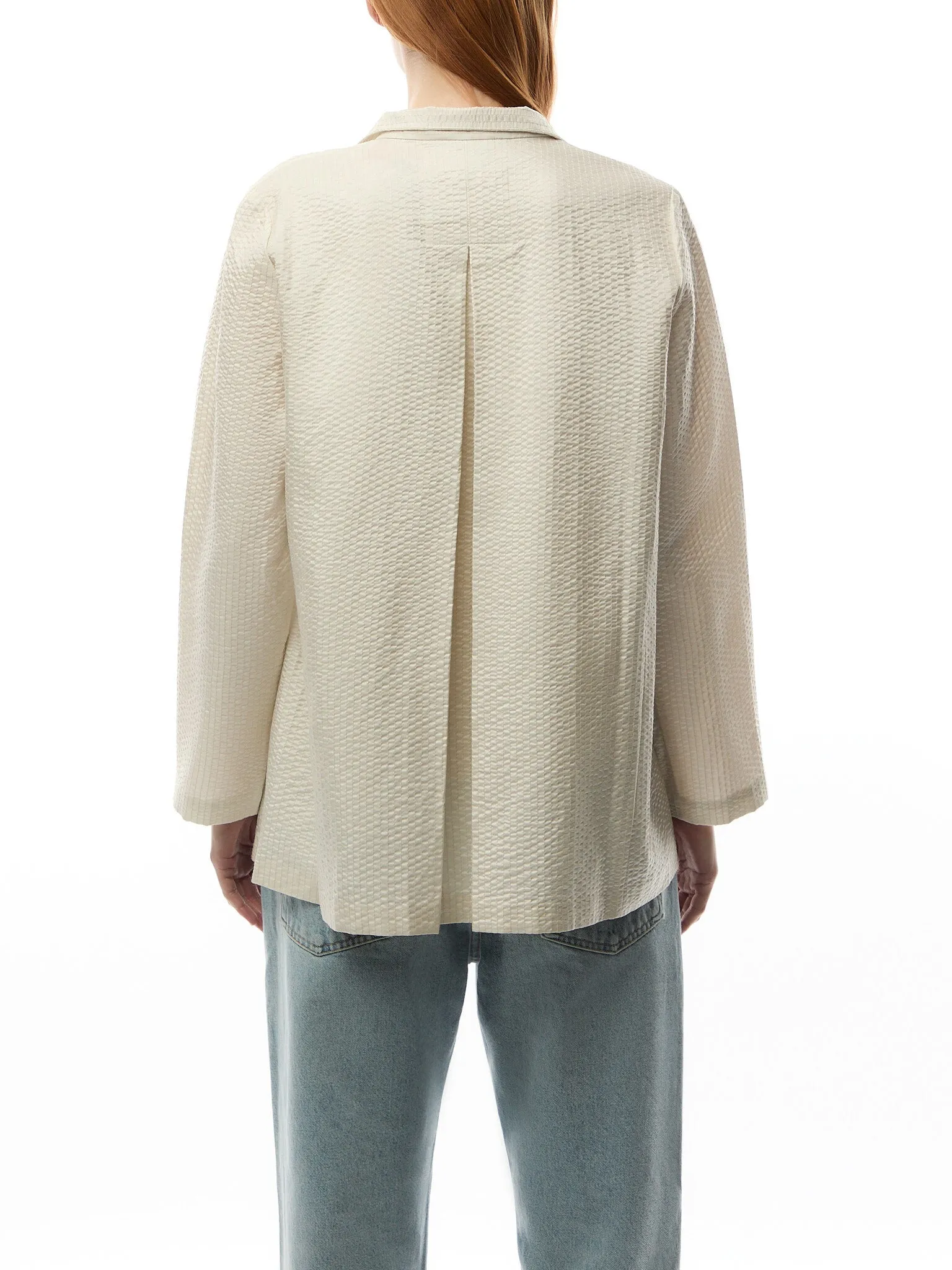Stand Collar Long Jacket quilted Silk