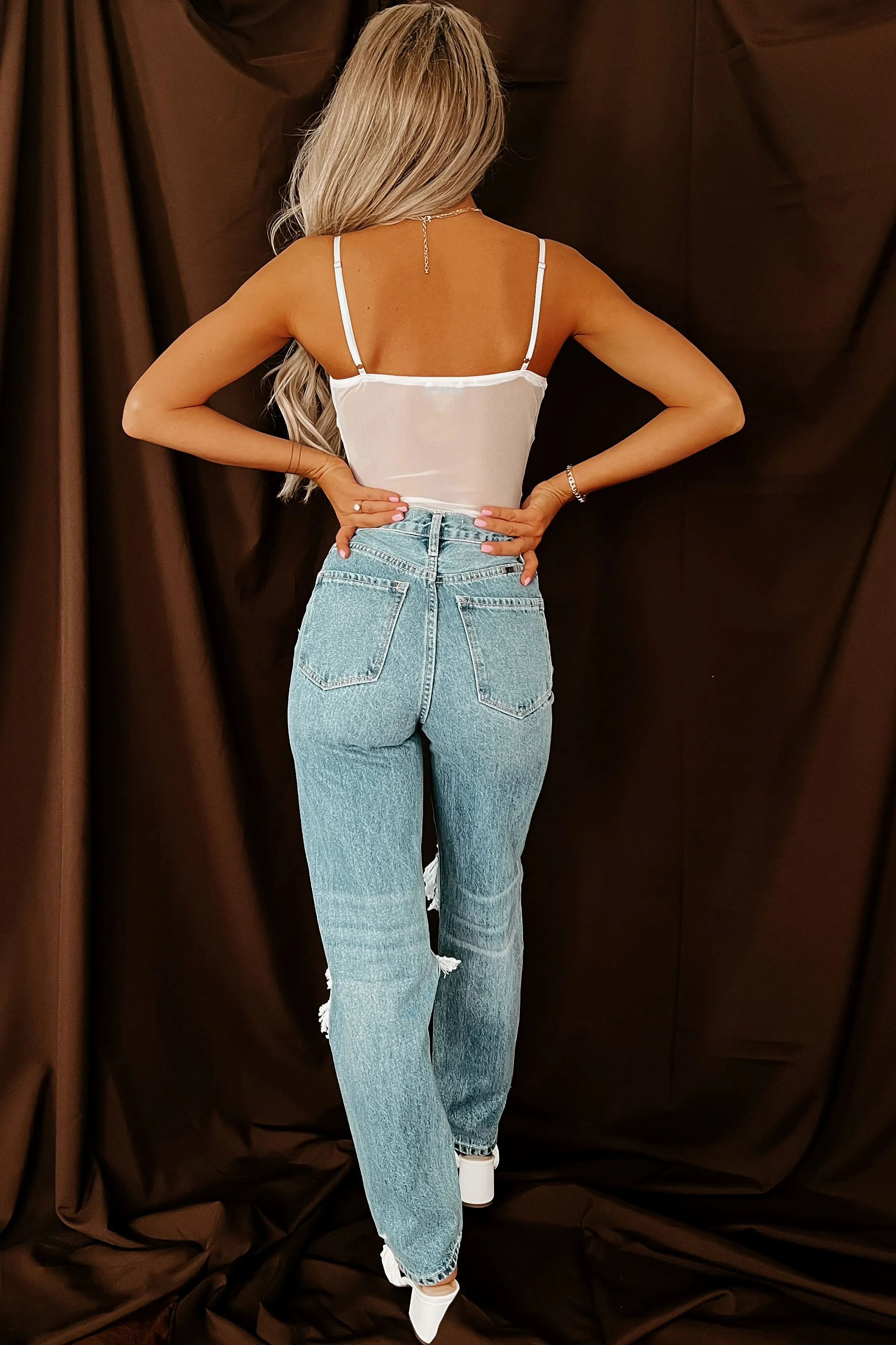 Tangled Feelings Web Mesh Bodysuit (White)