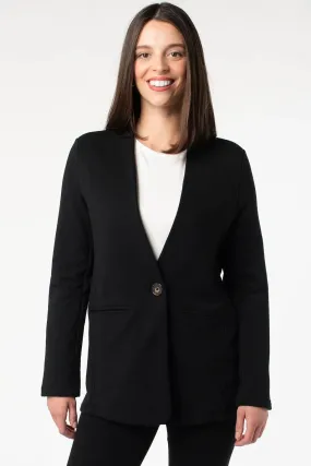Terrera/LNBF Sale, 912900 Ophella Collarless Open Front Blazer, Black 50% Off Regular Price