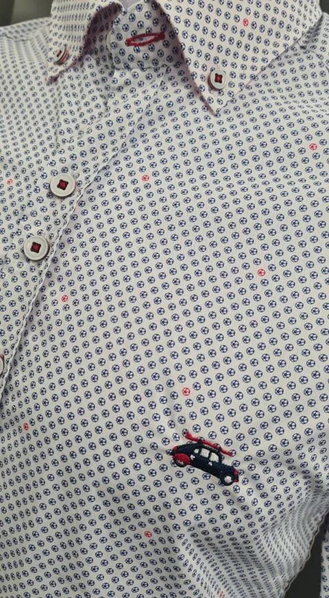 The Surf Car Roma Casual Shirt 9050 - White/Blue