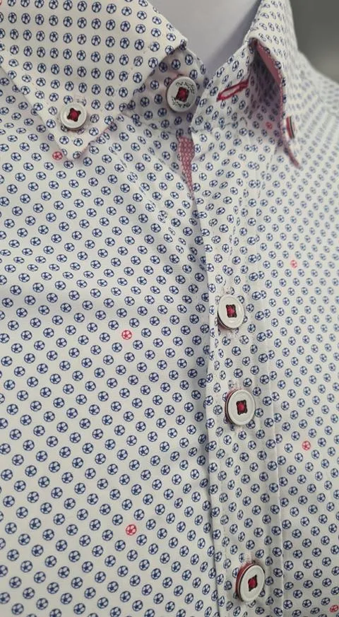The Surf Car Roma Casual Shirt 9050 - White/Blue