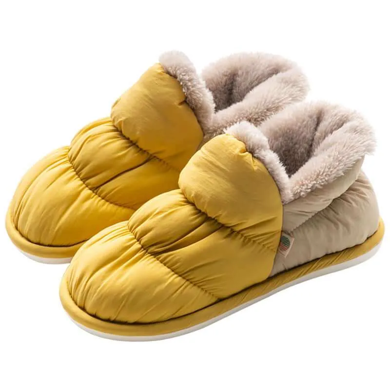 Thick Non-slip Cotton Shoes Women Plus Velvet To Keep Warm With A Pedal