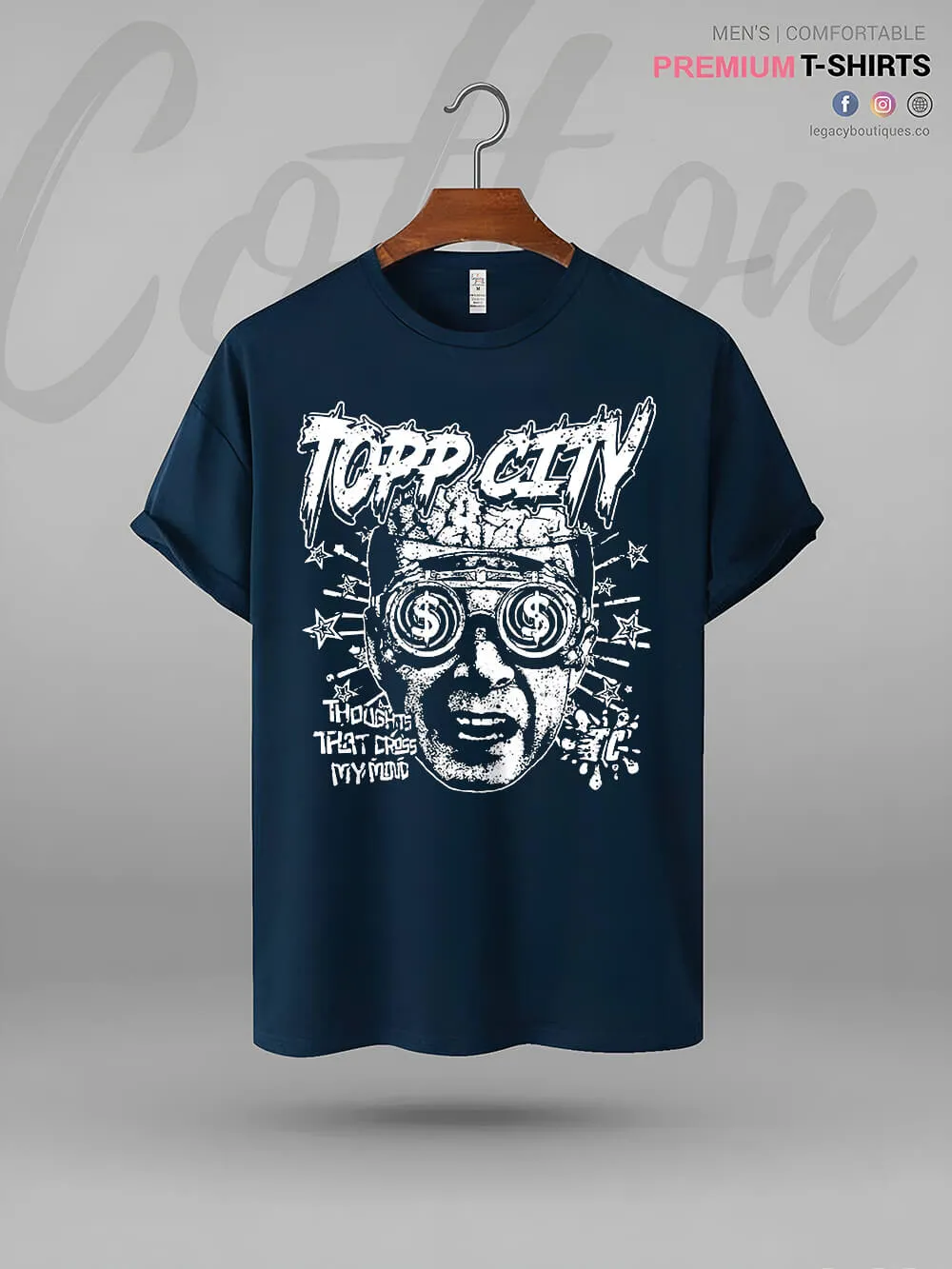 Topp City Thoughts That Cross My Mind High Quality Men's T-Shirt At A Resonable Price In BD