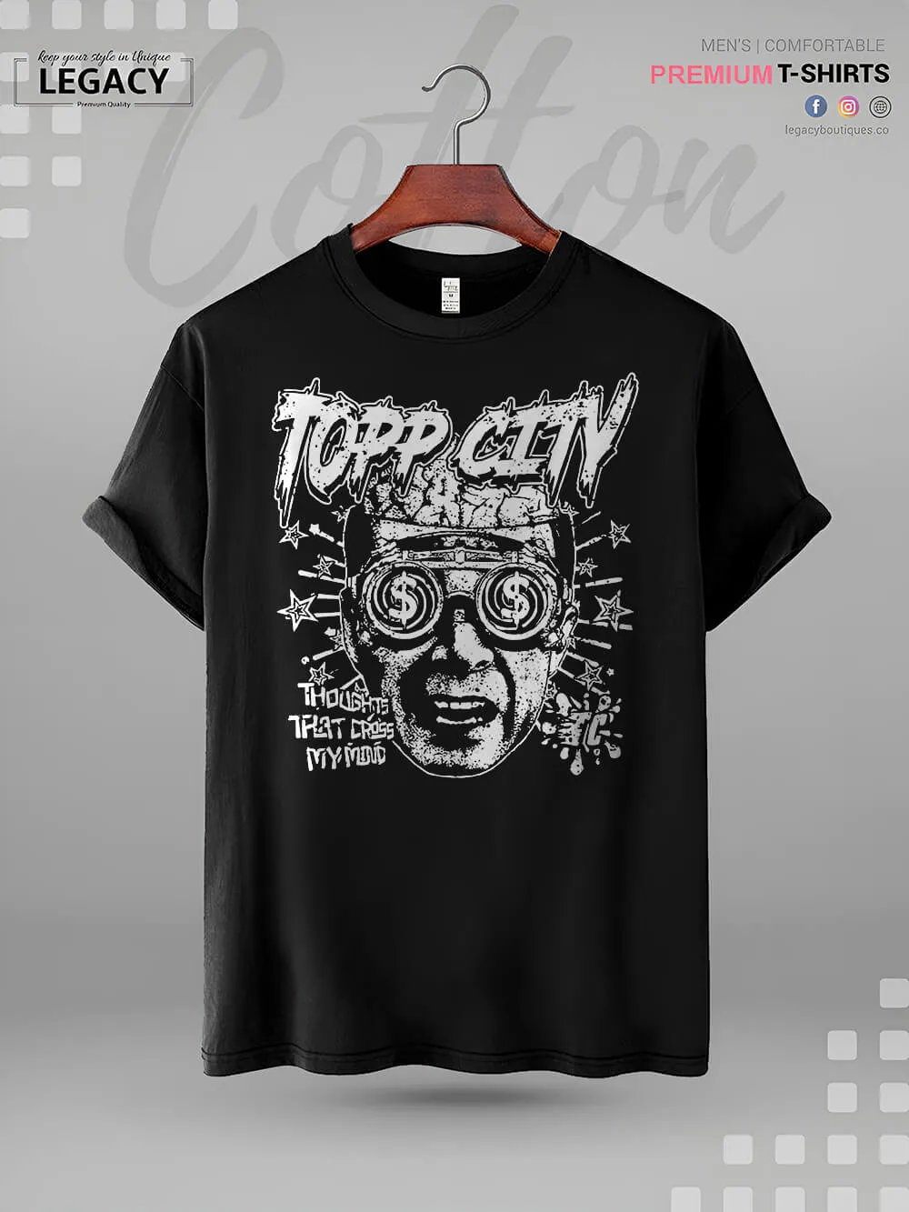Topp City Thoughts That Cross My Mind High Quality Men's T-Shirt At A Resonable Price In BD
