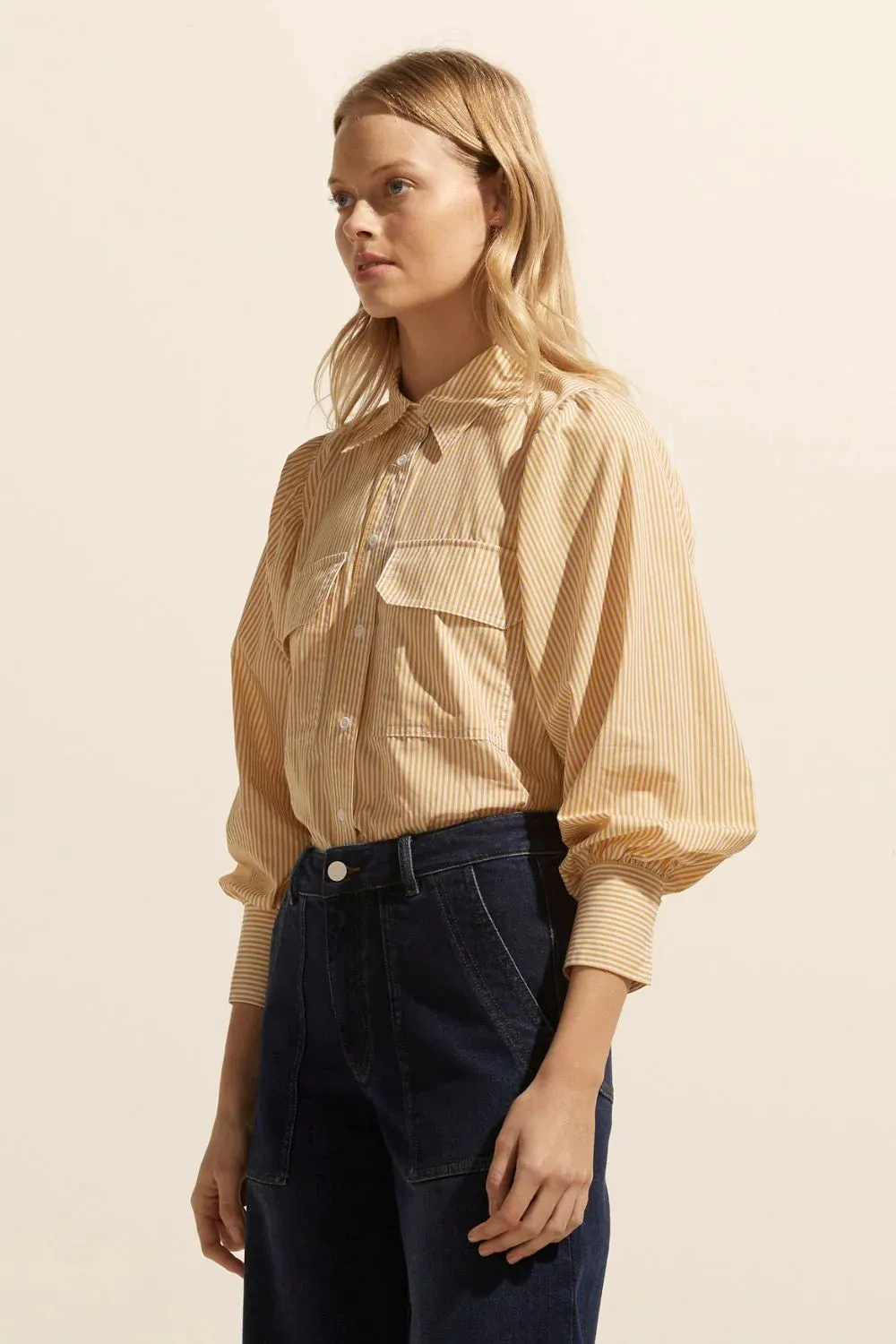 Underpin top  -  Ochre Stripe