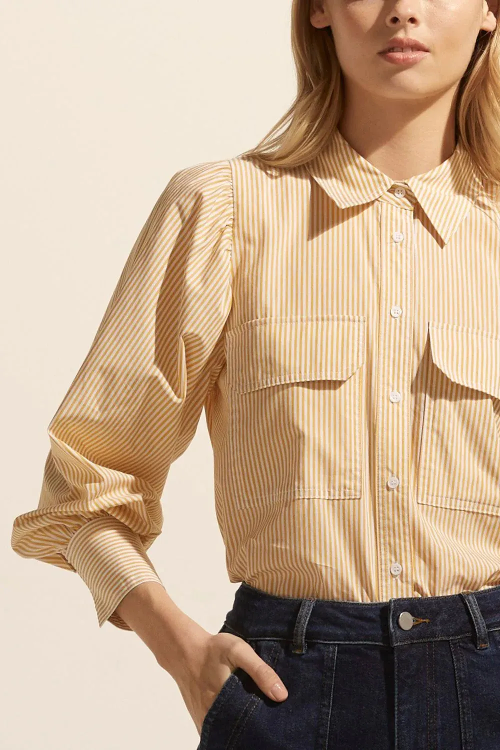 Underpin top  -  Ochre Stripe