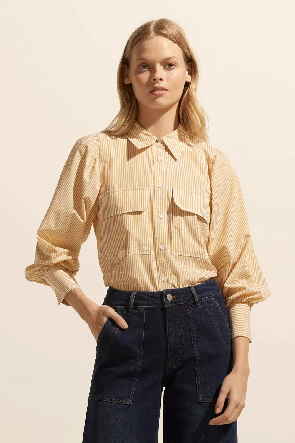 Underpin top  -  Ochre Stripe