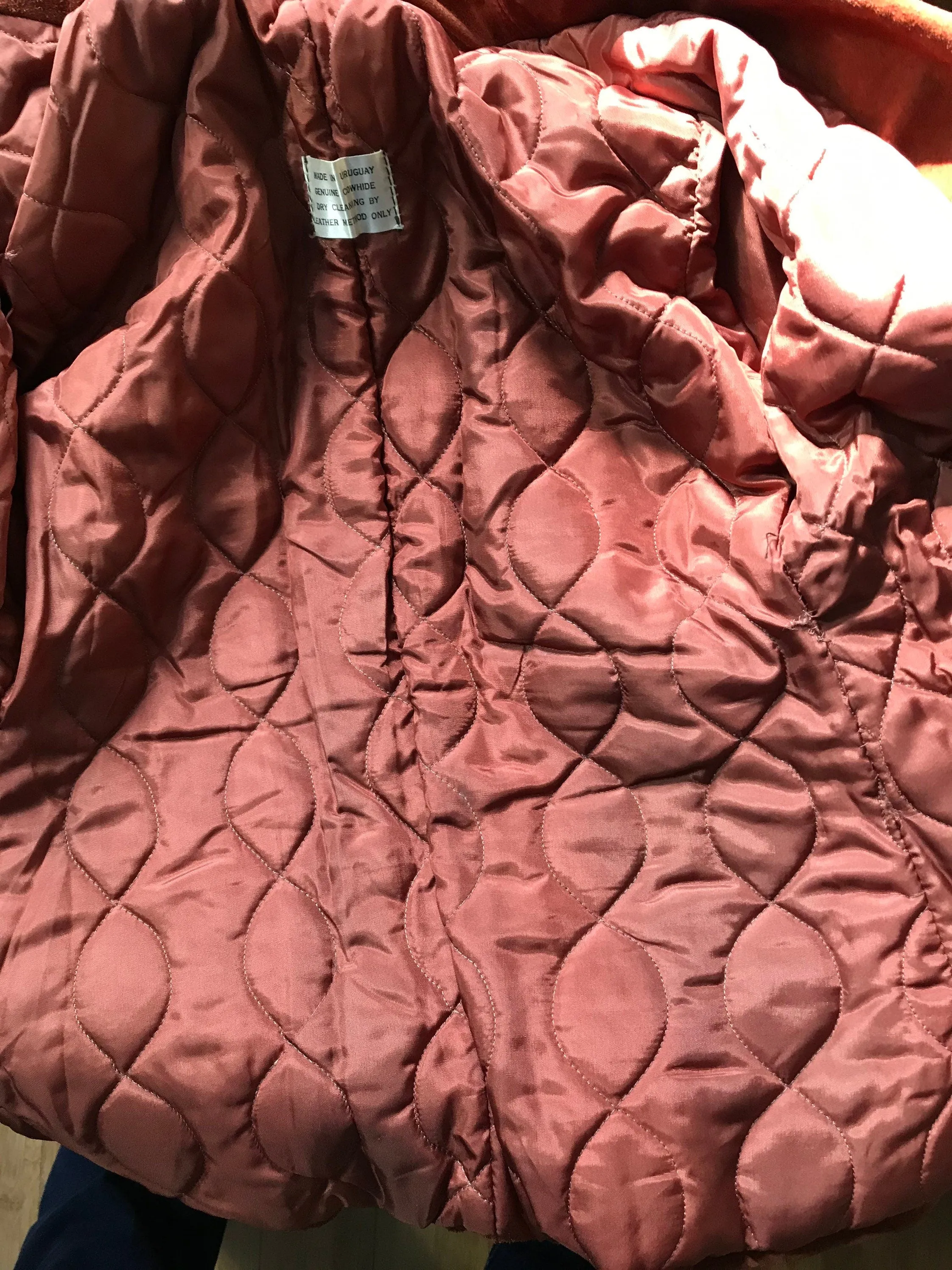 Vintage 1970’s rust cowhide leather jacket coat S