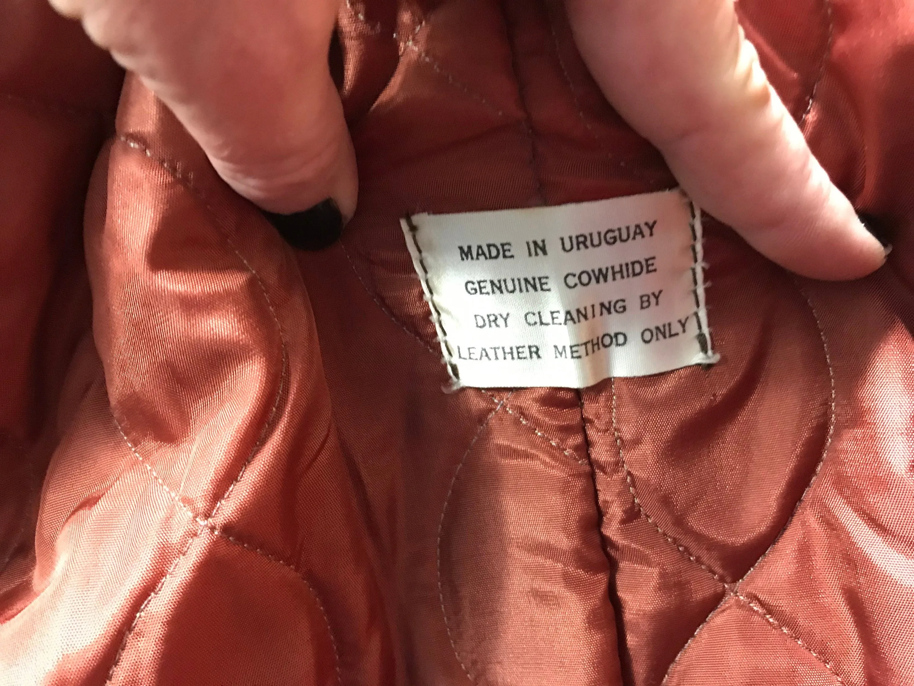 Vintage 1970’s rust cowhide leather jacket coat S