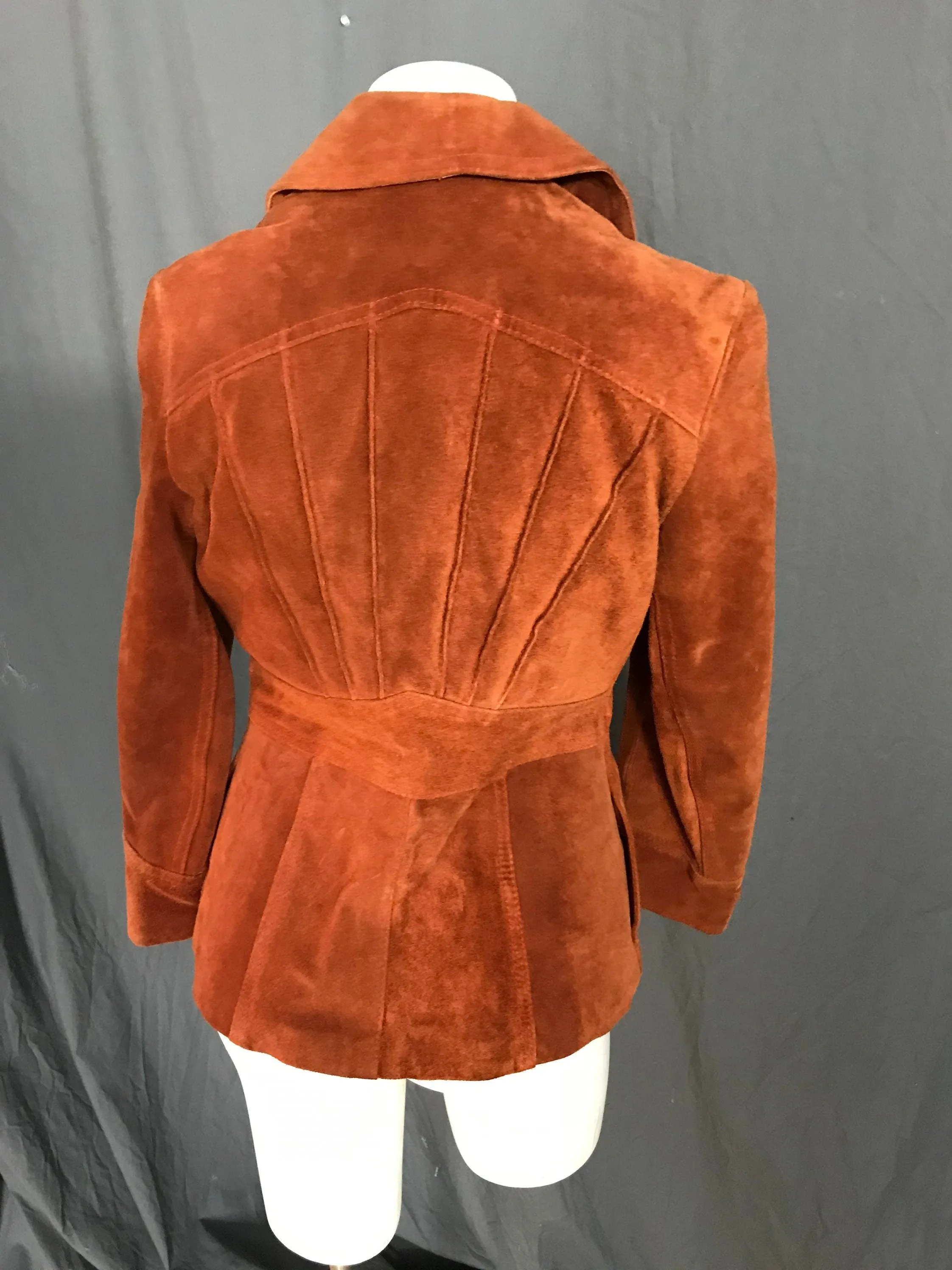 Vintage 1970’s rust cowhide leather jacket coat S