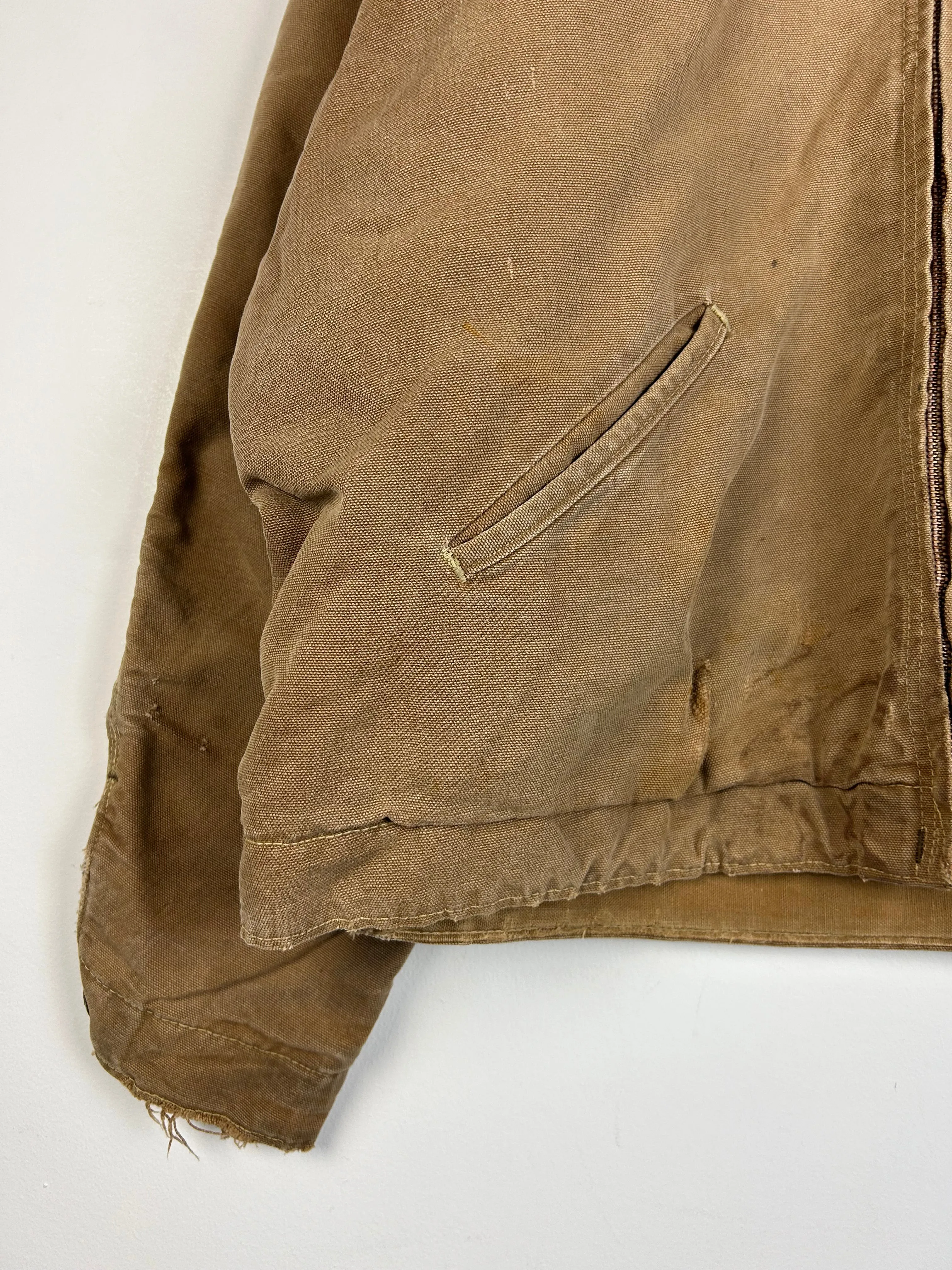 Vintage 70s Carhartt Detroit Blanket Lined Beige Jacket