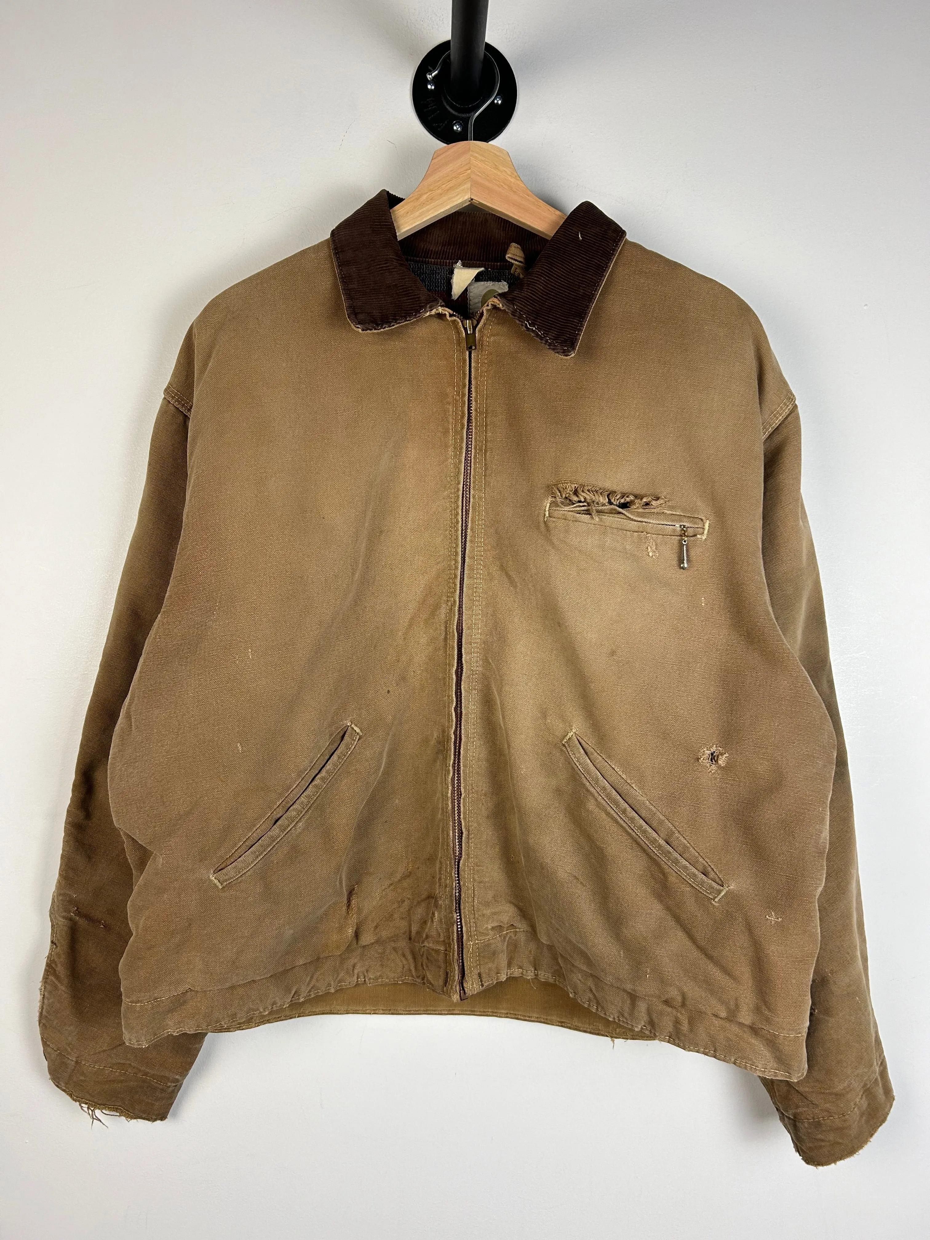 Vintage 70s Carhartt Detroit Blanket Lined Beige Jacket