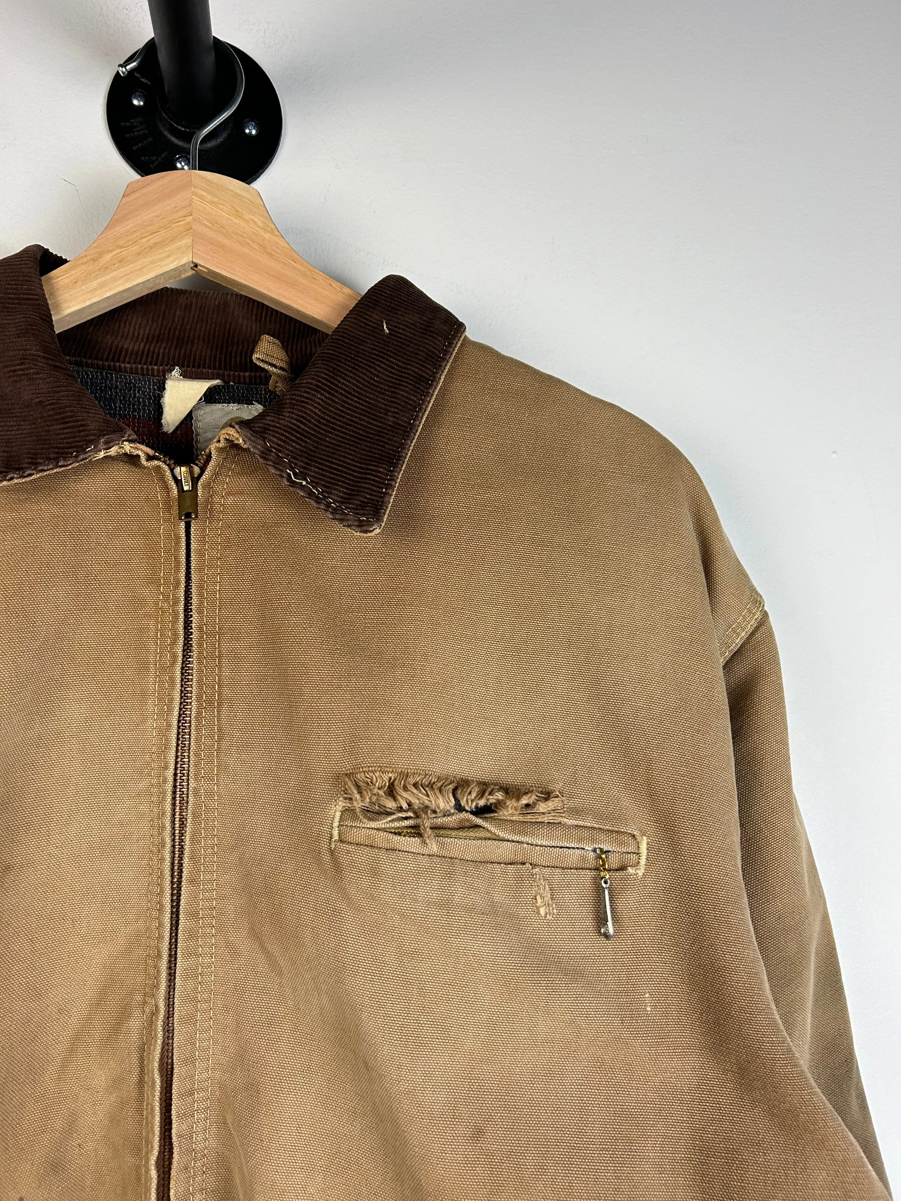 Vintage 70s Carhartt Detroit Blanket Lined Beige Jacket