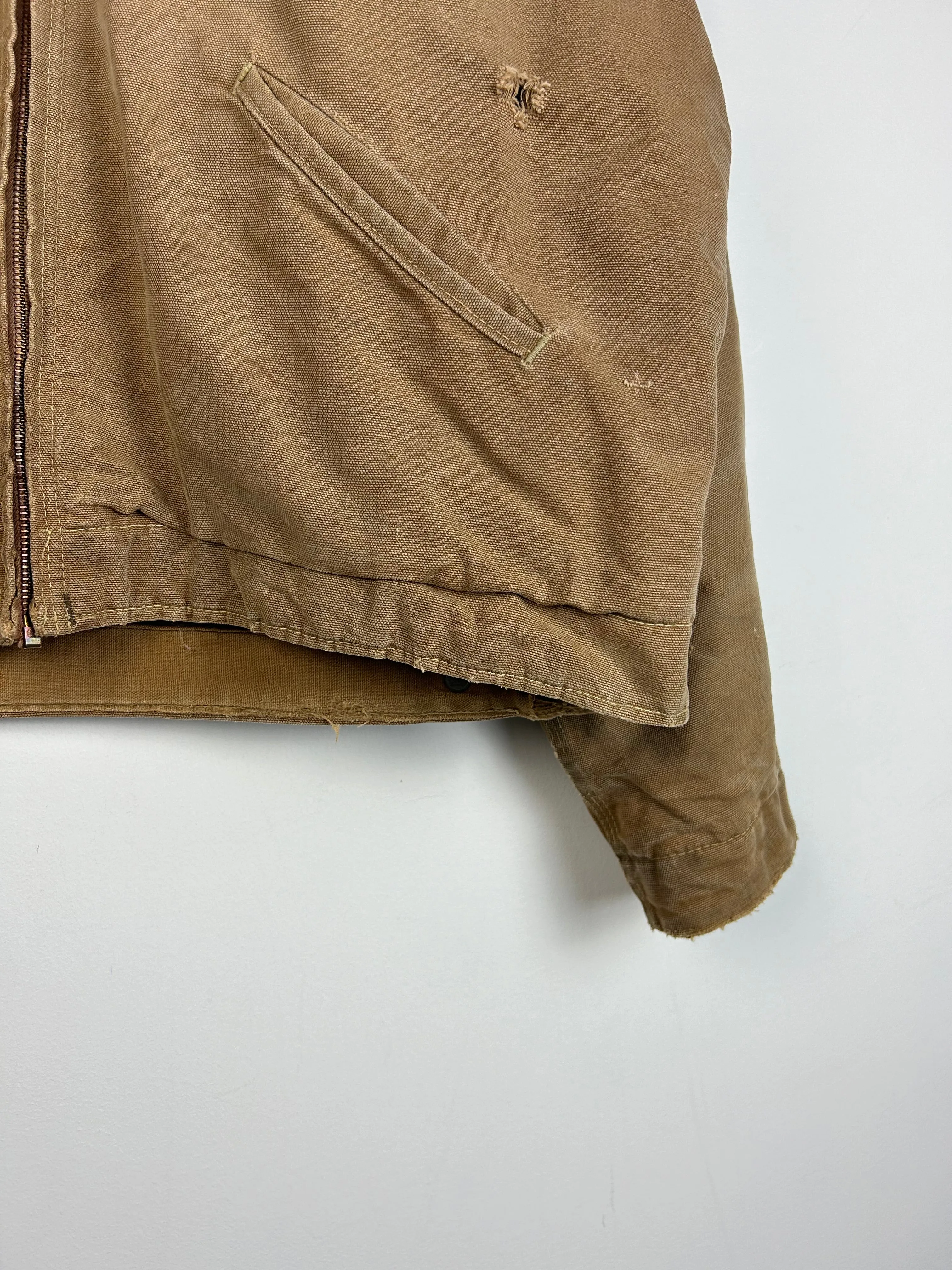 Vintage 70s Carhartt Detroit Blanket Lined Beige Jacket