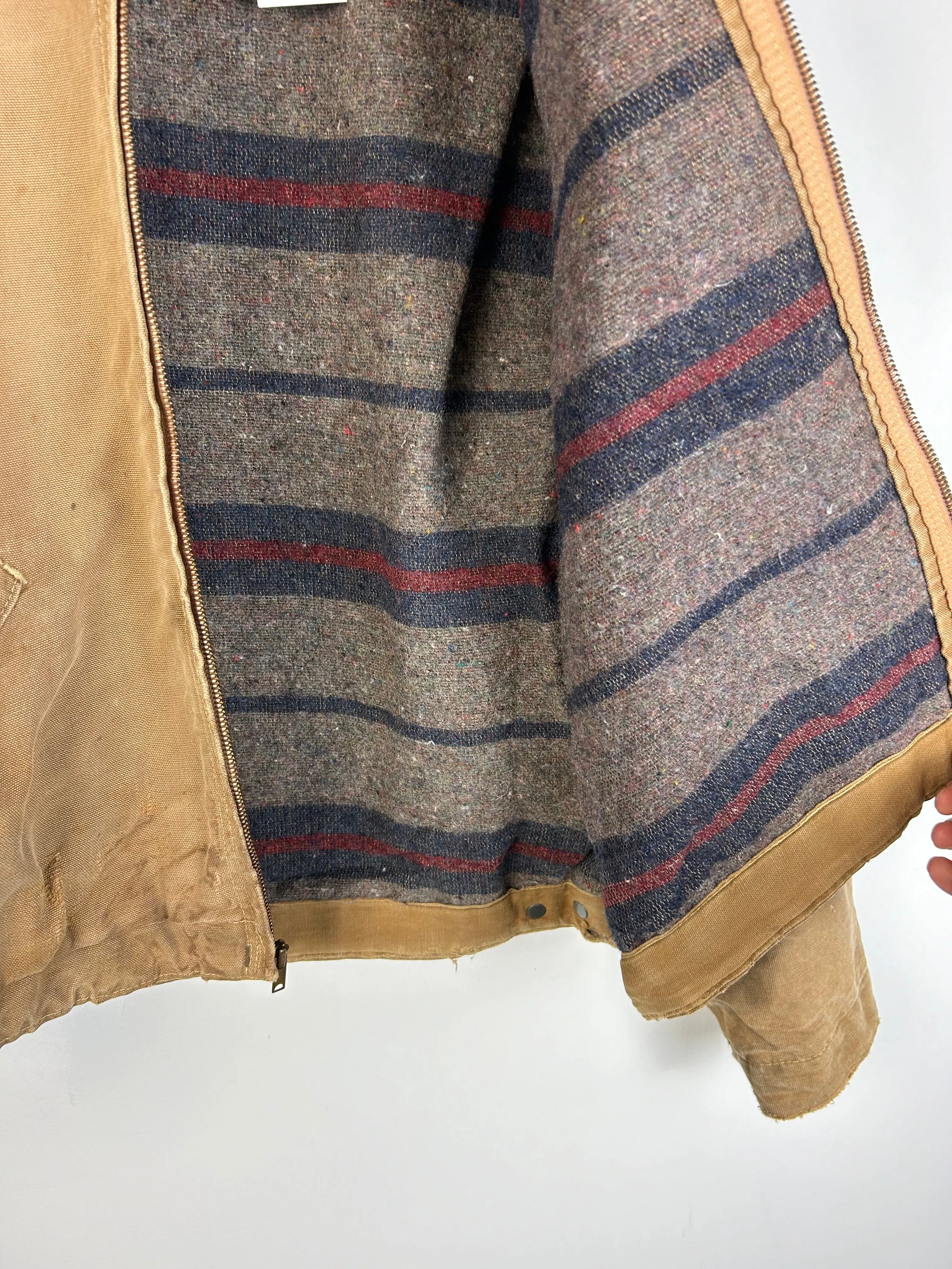 Vintage 70s Carhartt Detroit Blanket Lined Beige Jacket