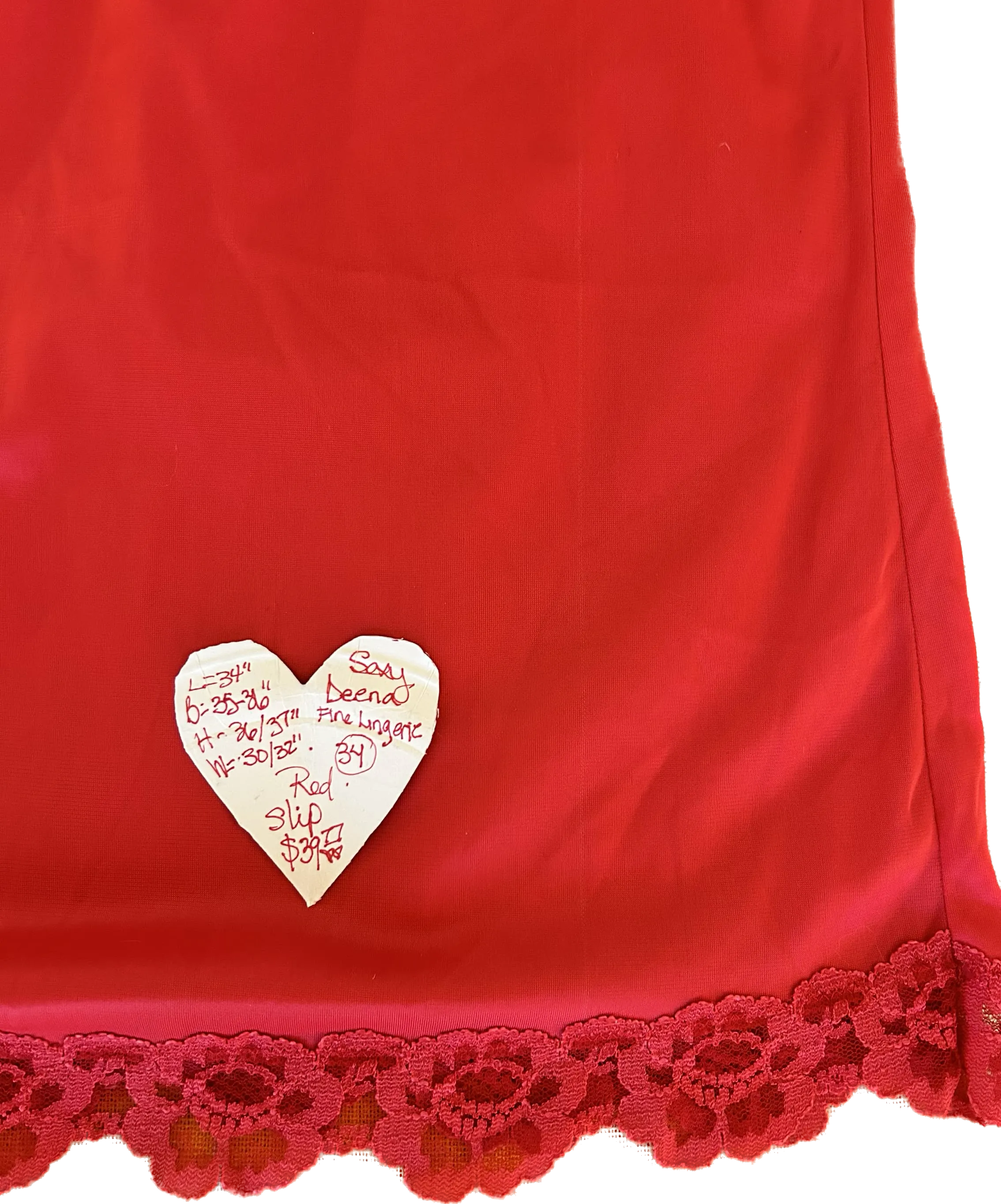 Vintage red hottt sexxxy lace slip