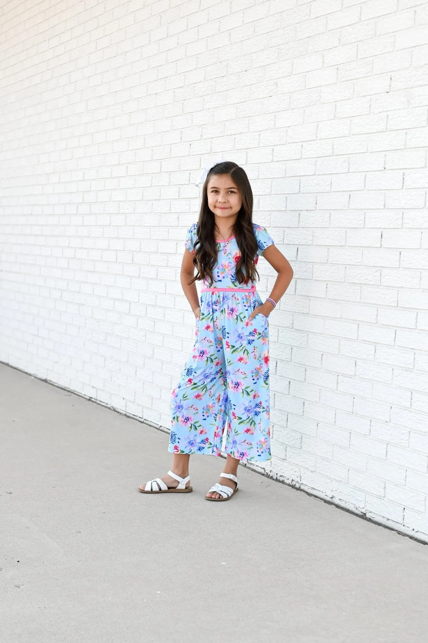 Wide Leg Romper in Tropical Floral