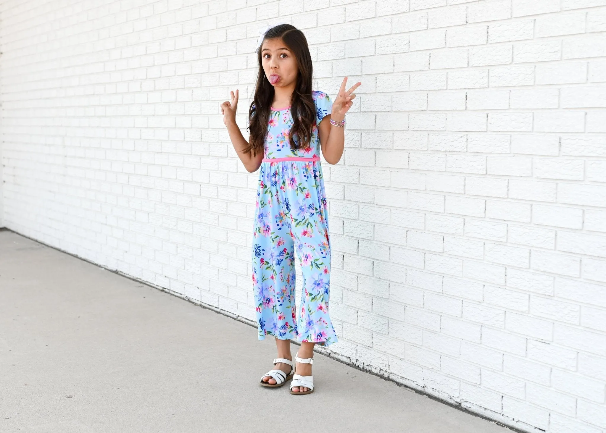 Wide Leg Romper in Tropical Floral