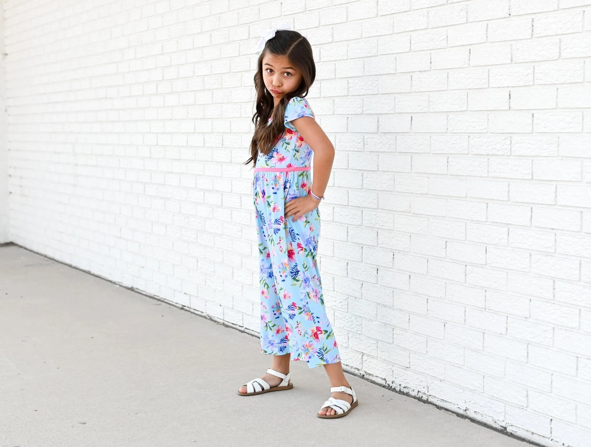 Wide Leg Romper in Tropical Floral
