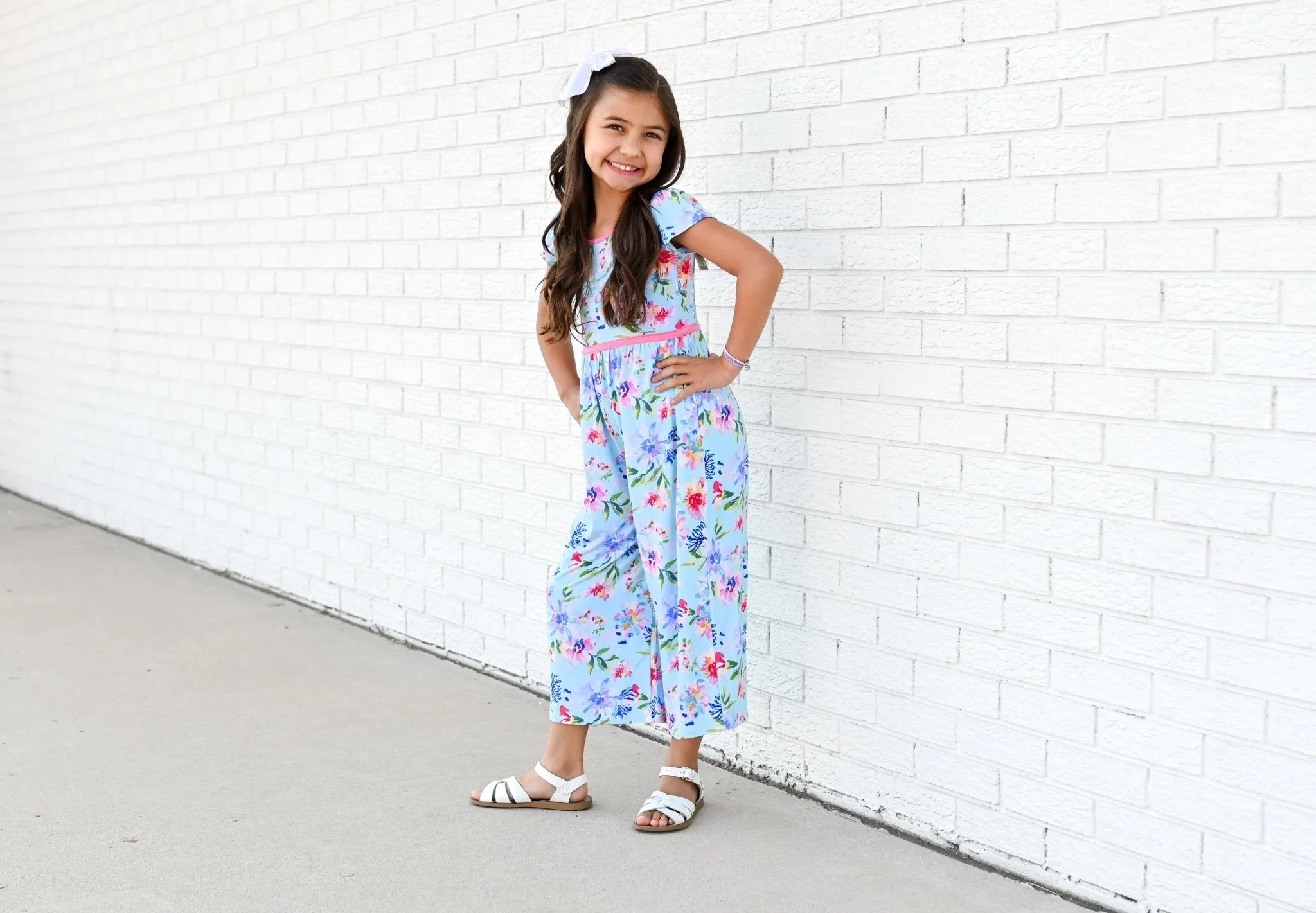Wide Leg Romper in Tropical Floral
