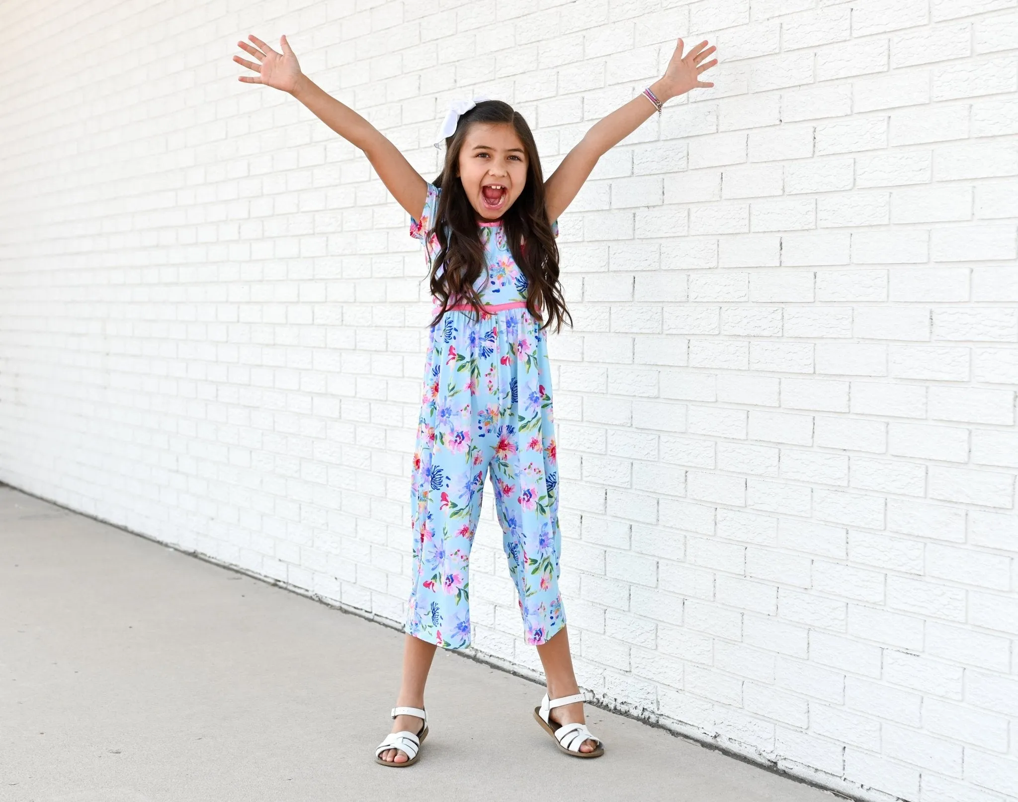 Wide Leg Romper in Tropical Floral