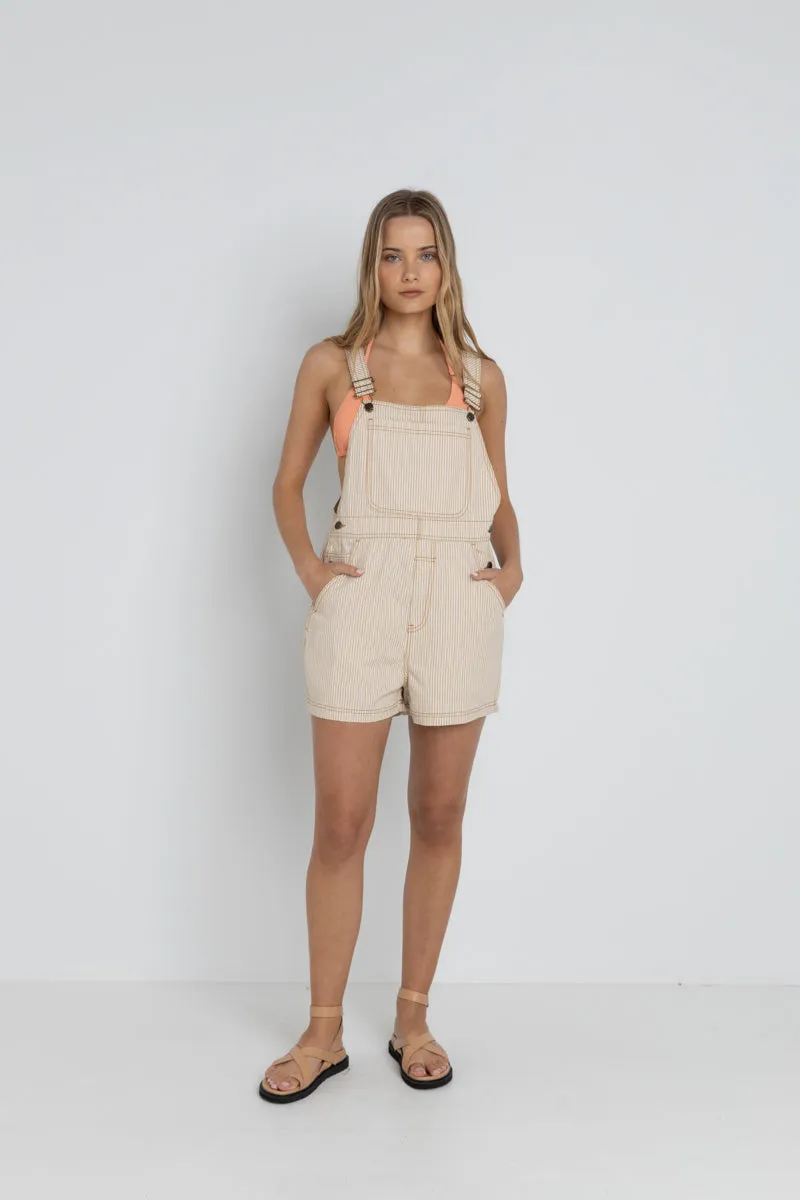 Willa Stripe Short Overall Sand