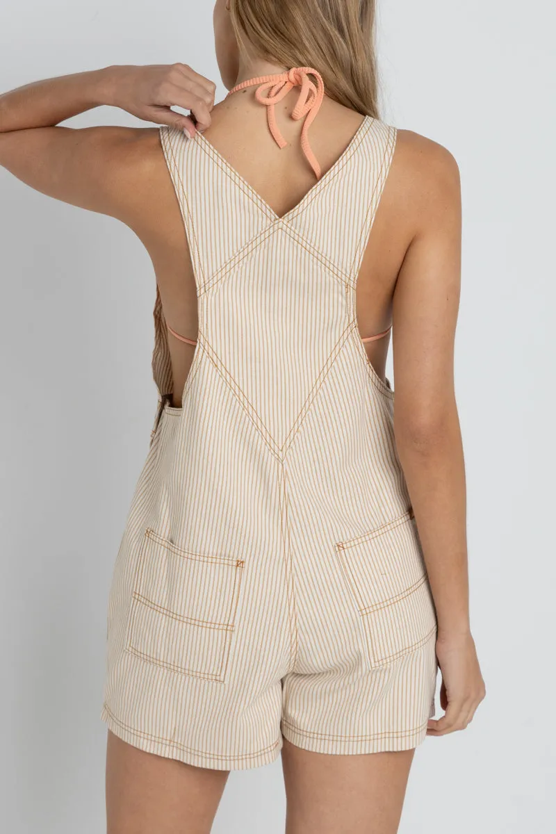 Willa Stripe Short Overall Sand