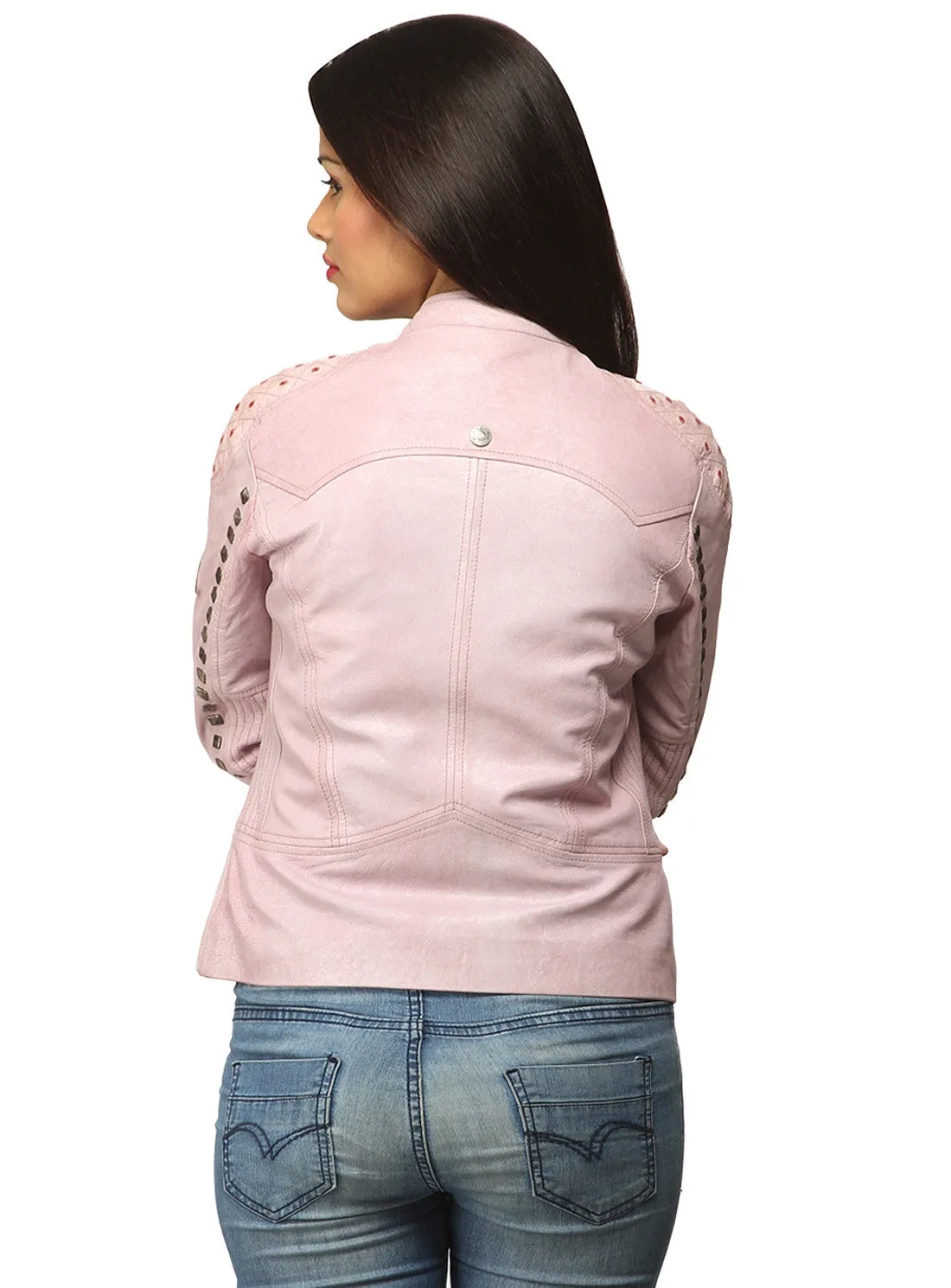Women Casual distress Look Rivet Jacket