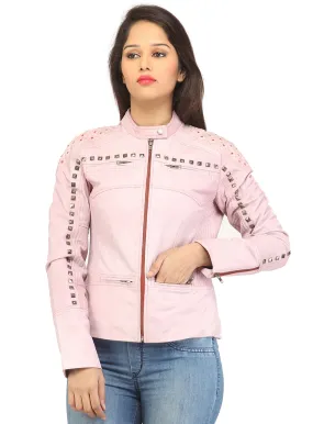 Women Casual distress Look Rivet Jacket
