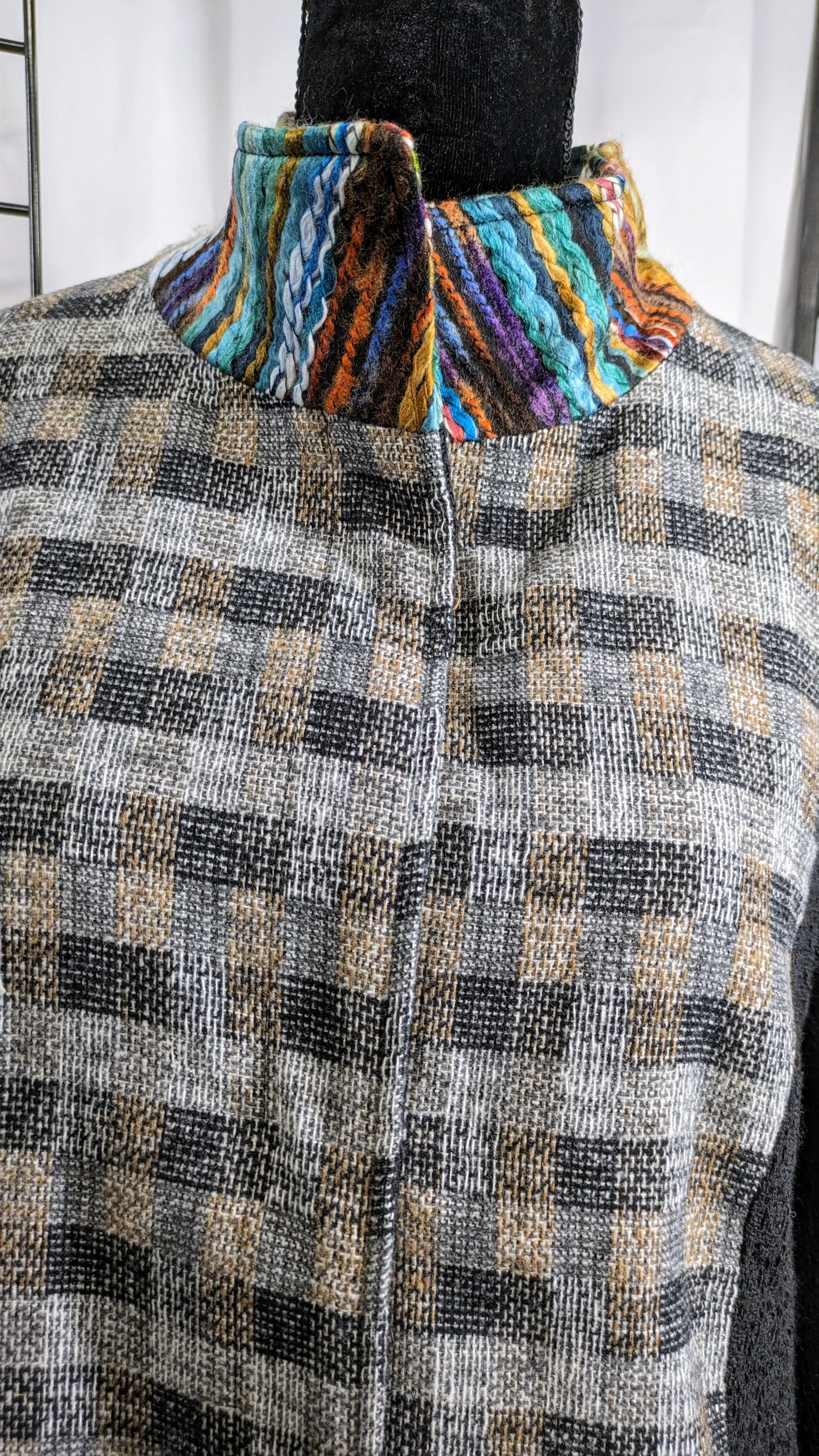 Women's Black and Plaid Jacket by DONNA WHITE Coats