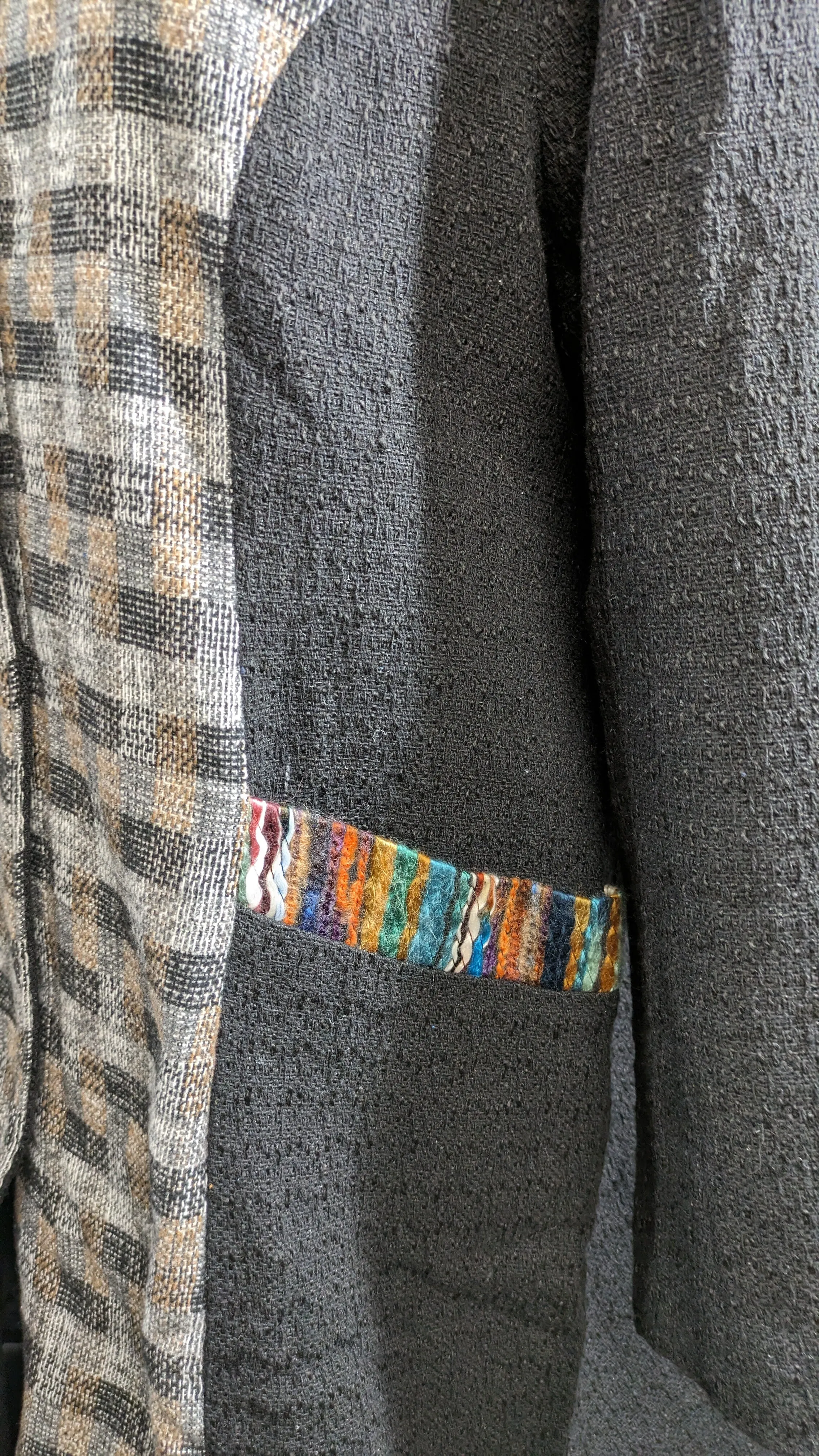 Women's Black and Plaid Jacket by DONNA WHITE Coats