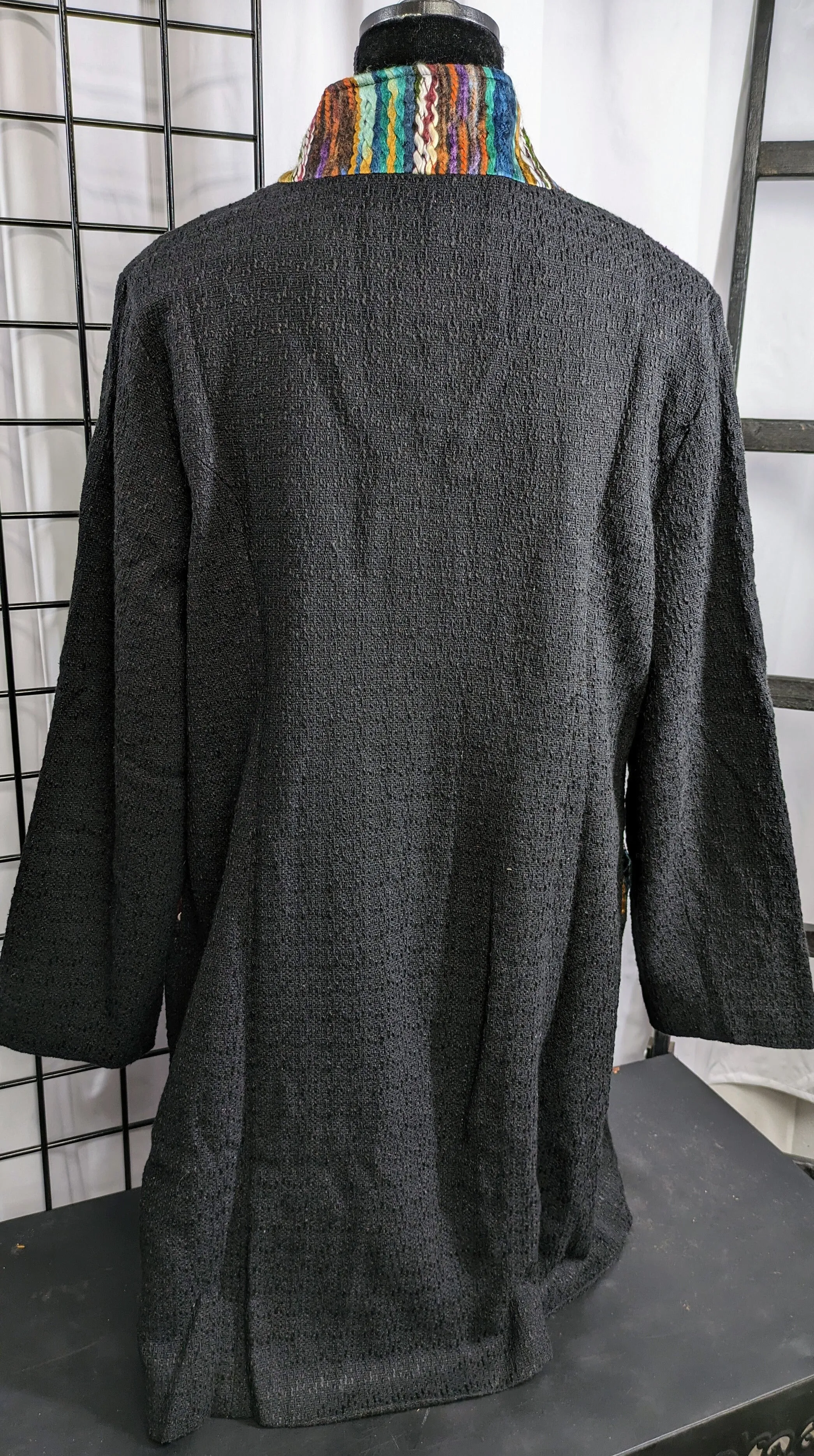Women's Black and Plaid Jacket by DONNA WHITE Coats