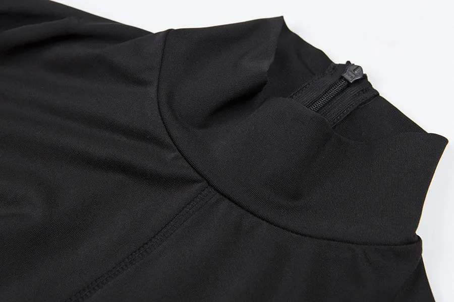Women's Summer Turtleneck Striped Fitness Skinny Bodysuit