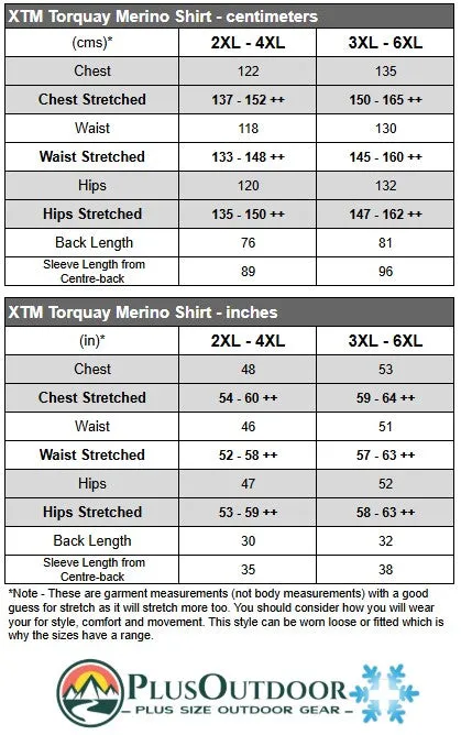 XTM Torquay Merino Wool Mens Big And Tall T-Shirt Black Sizes 2XL - 6XL